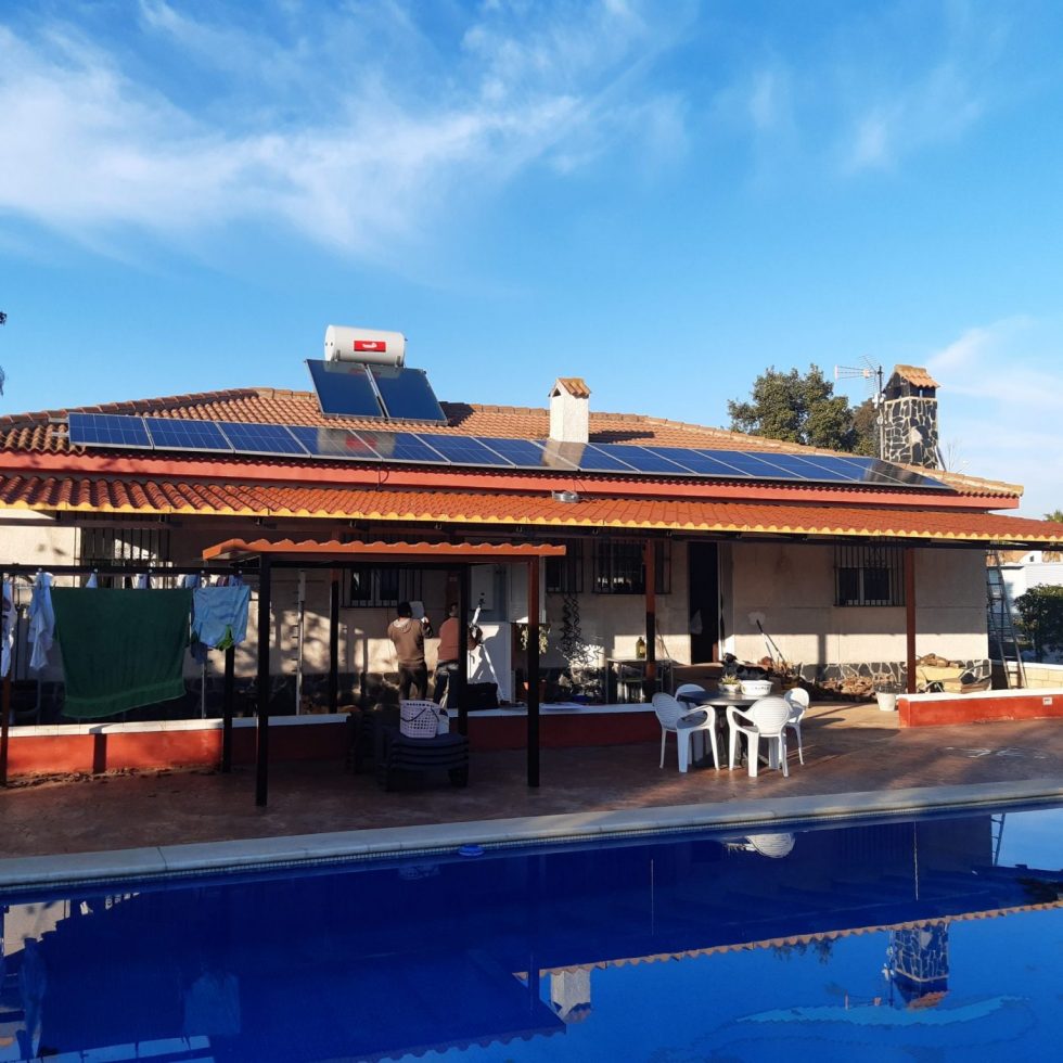 placas solares casa de campo